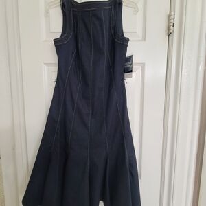 Sandra Darren Navy Midi Dress